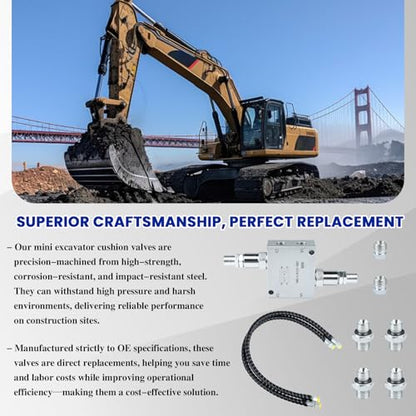 Mini Excavator Cushion Valve Kit, Hydraulic Swivel Motor Buffer Valves