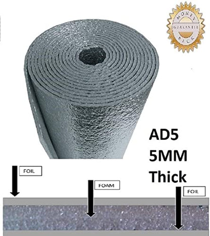 US Energy Products Reflective Foam Core Insulation Shield, Heat Barrier, Thermal Insulation Vapor Barrier (R8) Waterproof Meets Fire Codes (1/4 inch Thick) (3ft x 10ft (30 sqft)) - style: 3ft x 10ft (30 sqft)