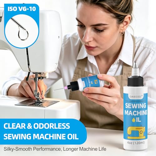4oz&1oz Sewing Machine Oil and Cleaning Kit with Applicator & Brush - size: 4oz+1oz