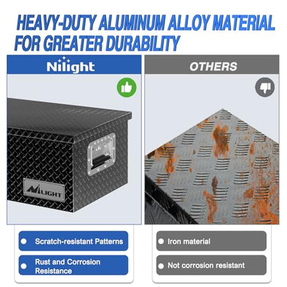 Nilight 30 Inch Truck Tool Box Heavy Duty Aluminum Diamond Plate Toolboxes - size: 30"x13"x9.6"