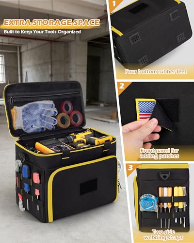 Marscamd 2 Layers Tool Bag with 3 Clear Window Removable Cases - color: Black/Yellow
