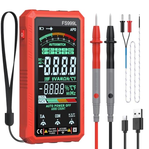 Proster Smart Multimeter 6000counts 5" Color Screen USB-C Rechargeable TRMS