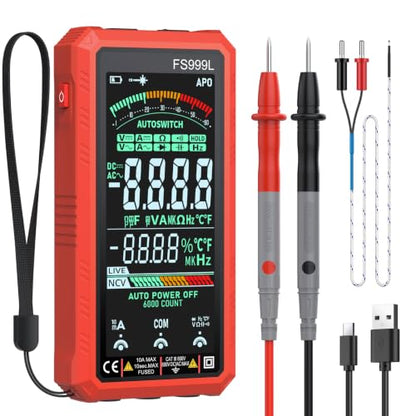 Proster Smart Multimeter 6000counts 5" Color Screen USB-C Rechargeable TRMS