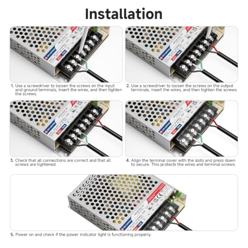 BTF-LIGHTING Power Supply DC24V 100W UL Recognized Component for LED Strip - size: 24V100W