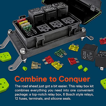 True MODS 12V Automotive Waterproof Fuse Relay Box 5-Pin Relay Block Kit - style: Fuse/Relay Kit