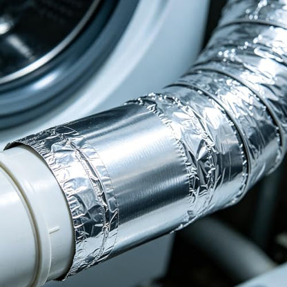 Aluminum Foil Tape, 3.2mil Thick, 6 Inch x 55 Yards (165ft), Heavy Duty, Waterproof, High Temperature Resistant, for HVAC Duct Sealing, Metal Repair & Insulation - size: 6"×55Y