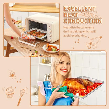 Stainless Steel Baking Sheet Pan Set of 2, Cookie Sheets 12 x 10 x 1 Inch - size: 12 inch
