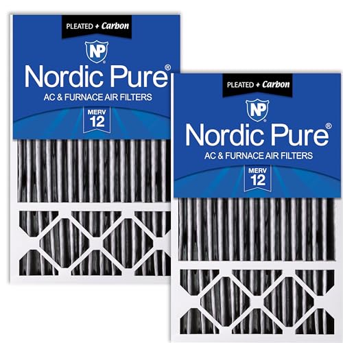 Nordic Pure 16x25x5 (15_3/4 x 24_3/4 x 4_3/8) Honeywell Replacement Air Filters MERV 12 Plus Carbon 2 Pack - style: MERV 12 P + Carbon
