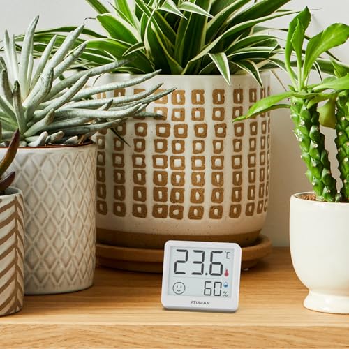 ATuMan Mini Digital Hygrometer Indoor Thermometer with Temperature and Humidity Monitor for Bedroom, Reptile Tank, Guitar Case, Greenhouse and Cellar Closet, Fahrenheit or Degree Celsius - style: TH mini