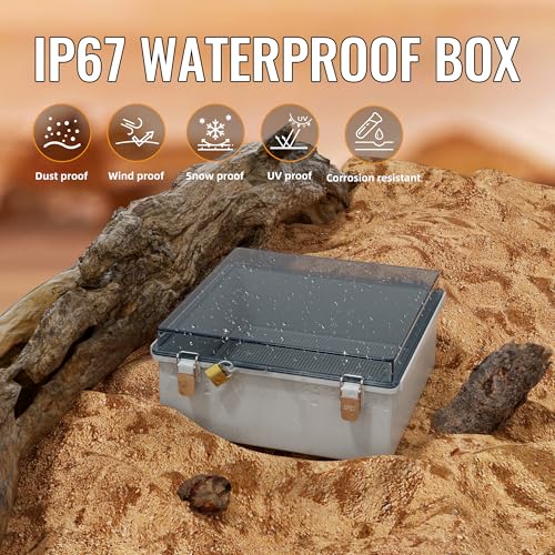 Joinfworld Outdoor Waterproof Electrical Box 13x13x5 with Clear Cover - size: 13"x13"x5" Clear