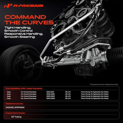 A-Premium Power Steering Pressure Hose Assembly Compatible with Jeep