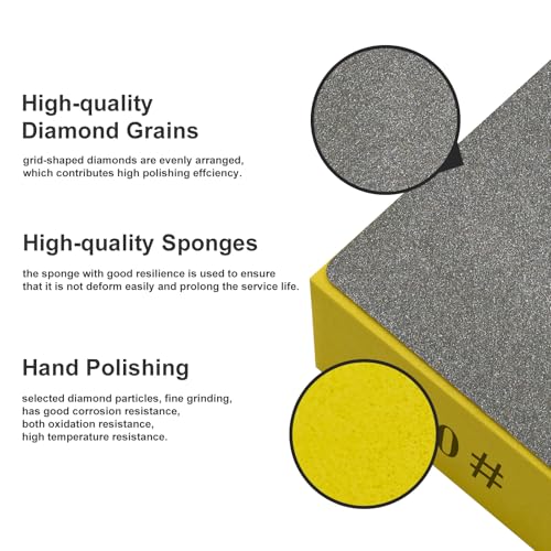 4pcs Diamond Hand Polishing Pads, Diamond Sanding Pads 60#,100#,200#,400# for Ceramic Tile Glass Grinding,Plane Sanding Blocks Polishing - color: Plane, size: 60# 100# 200# 400#