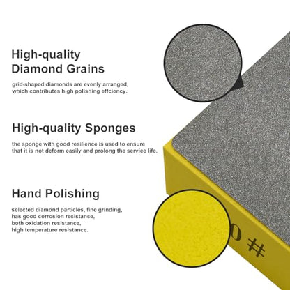 4pcs Diamond Hand Polishing Pads, Diamond Sanding Pads 60#,100#,200#,400# for Ceramic Tile Glass Grinding,Plane Sanding Blocks Polishing - color: Plane, size: 60# 100# 200# 400#