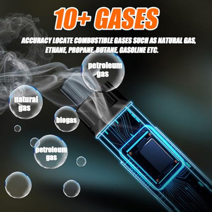 Natural Gas Leak Detector with Audible & Visual Alarm - style: Blcak