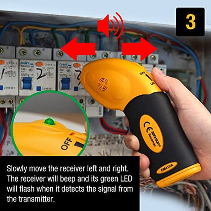 allsun AC 200-240V Circuits Fuses Breaker Non-Contact Voltage Sensor Locate AC Circuits/Fuses Socket Plugs Lamp Outlet Adapters - style: EM419A-220V EU Plug