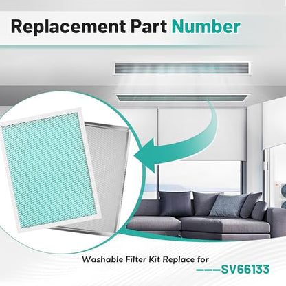 2Pcs 10-3/4" x 8-3/4" Washable Filter Kit Replace for SV66133 MERV-8