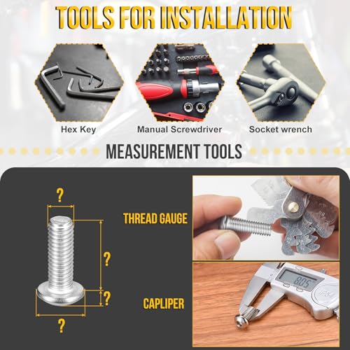 DTGN 80Pcs M6-1.75x8/10/12/16/20/25mm Button Head Socket Cap Screws - size: M6-1.75x8/10/12/16/20/25mm