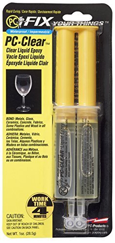 PC Products PC-Clear Epoxy Adhesive Liquid, 1oz Double Syringe, 12-Pack, Clear 70147 - size: 1 oz Double Syringe, 12-Pack