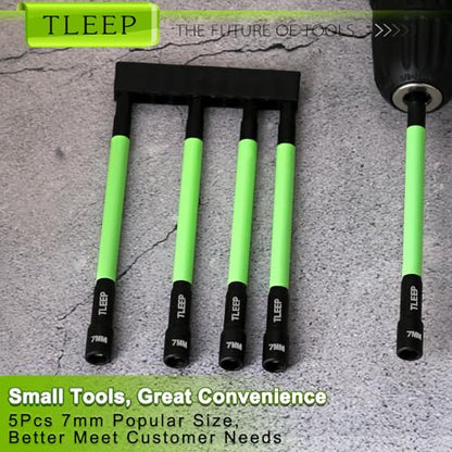 150MM 7mm Magnetic Power Nut Driver Set for Impact Drill, 1/4" Hex Head Drill Bit Set SAE Screwdriver Socket Set, Chrome Vanadium Steel Quick Change Chuck Socket Wrench Nut Setters - size: J.7mm