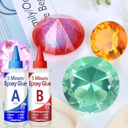 5 Minute Epoxy Glue Kit, 260ml Clear Epoxy Adhesive Sturdy, Waterproof, Heat-Resistant, Fast Curing, 5 Min Epoxy Glue All Purpose, Metal, Plastic, Wood, Ceramics, Glass and More