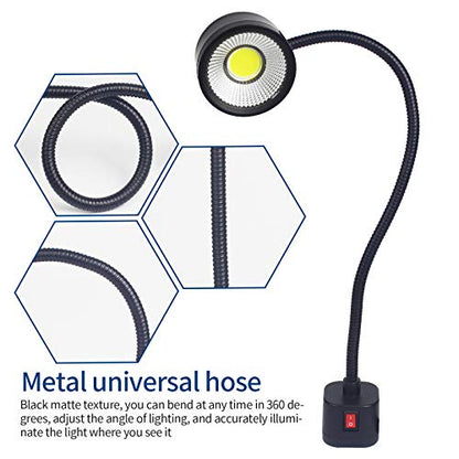 Led Magnetic Work Light 300mm Flexible Gooseneck lamp 500 Lumens 120 Volt for Sewing Machine Lathe Milling Drill Press Industrial Lighting - size: Magnets Base, 5W