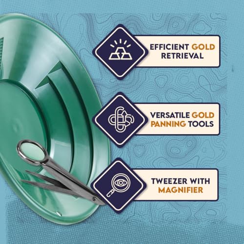 SE Gold Panning Kit - Complete Prospecting Set with Pans, Sieves, and More - Ideal for Beginners, Enthusiasts, Hobbists (GP5-KIT107) - size: GP5-KIT107