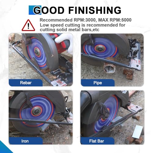 7-1/4" Metal Cutting Circular Saw Blade - BRSCHNITT 1pcs Tungsten Carbide Tipped TCT Saw Blades for Iron, Iron Pipe, Ferrous Metals 48T Arbor:5/8" - size: 184MM（7-1/4"）