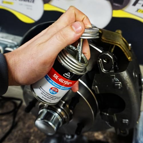 AGS Automotive Solutions SIL-Glyde Brush Top Can Multi-Purpose All-Weather Lubricating Compound for All Surfaces, 4 oz Lubricant Can, Silicone Lubricant, Ensure Friction Resistance - size: 4oz