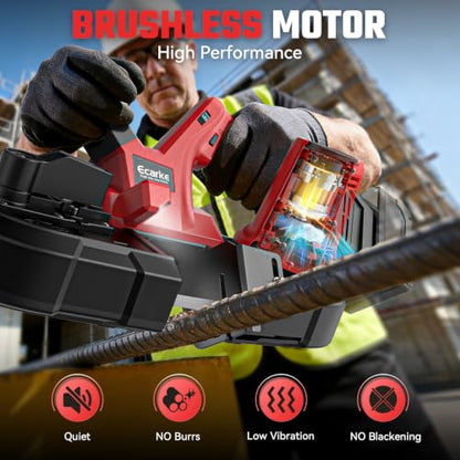 2-1/2" Cordless Band Saw Compatible with Milwaukee 18V Battery (Tool Only) - color: Red
