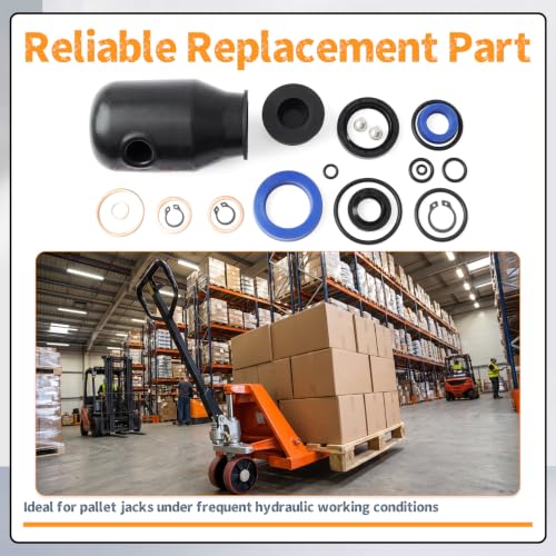 200064-901 Hydraulic Seal Rebuild Kit Compatible with Multiton Manual Pallet Jacks TM M J Series, Replace MU200064-901 MT200064-901 200064901 Complete Pump Ram Repair Part Replacement