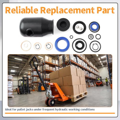 200064-901 Hydraulic Seal Rebuild Kit Compatible with Multiton Manual Pallet Jacks TM M J Series, Replace MU200064-901 MT200064-901 200064901 Complete Pump Ram Repair Part Replacement