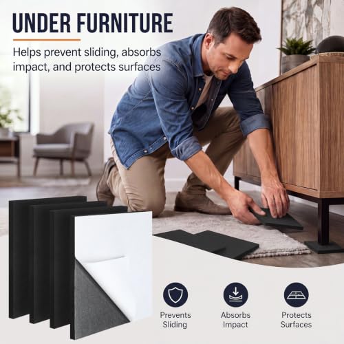 4 Pcs 0.5 Inch Thick Foam Padding Sheet with Adhesive Backing - color: Black, size: 0.5 Inch Thick, 12 x 12 Inches