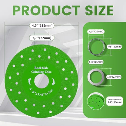 4.5” Rock Slab Grinding Disc 3 Pcs Rock Slab Flat Grinding Cutting Disc for Angle Grinder Ultra-Wide Diamond Saw Blades for Grinding Cutting Marble Granite Tile Porcelain Glass - style: Multi-Porous