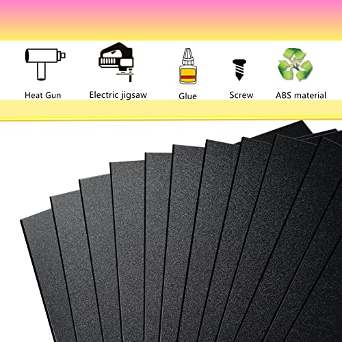 Black ABS Plastic Sheets- 0.060" Thick,12" x 16", 6 Pack for Laser Cutting, and Moldable - color: Black, size: 12" x 16"