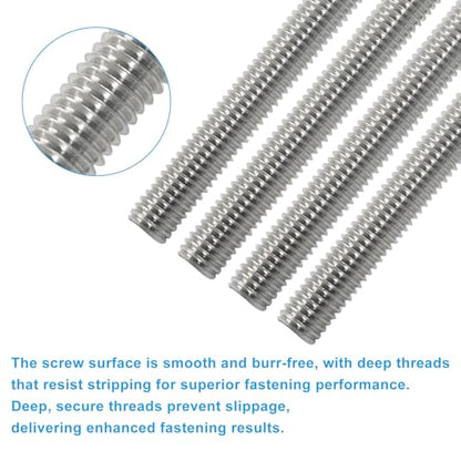 BokWin Fully Threaded Rod, M8 x 250mm, 4 Pack - size: M8 x 250mm