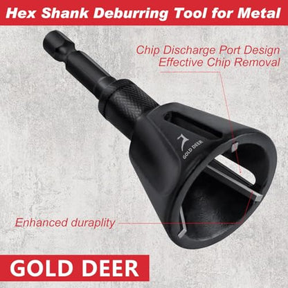 2Pcs Deburring Tool Chamfer Tool 1/8"- 3/4" and 1/4"- 1" Tungsten Carbide Chamfering Drill Bit Fast Hex Shank Deburr Drill Bit External Burr Removal for Metal Rod Bolt Pipe 3D Printing PVC - size: 1/8"- 3/4"& 1/4"- 1"