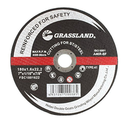 Thin Cutting Disc, Stainless Steel Freehand Cut-Off Wheel - Flat - 7" x 1/16" x 7/8" - T41 - (10 Pack) - style: Flat - T41