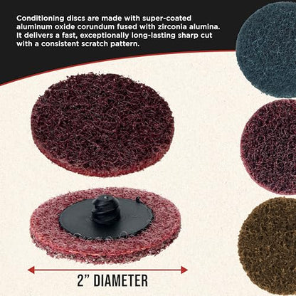 Dura-Gold 46-Piece 2" Surface Conditioning Sanding Discs Variety Pack - 15 - style: Variety