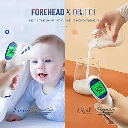Forehead Thermometer for Adults and Kids, Non Contact, Fast Accurate Result - color: White