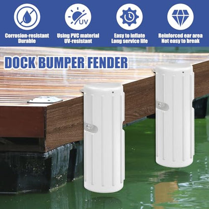 Dock Bumper Fender, Inflatable Protection - Heavy Duty Boat Dock Bumpers, Protect Docks & Ships from Damage Caused collisions - color: 3 Pack-White