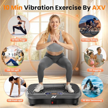 AXV Vibration Plate Exercise Machine Fitness Platform Body Vibrating Board - color: SLIM.GRAY