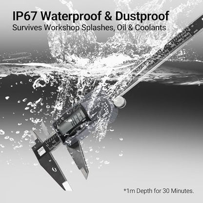 Brown & Sharpe 8 Inch Digital Caliper, IP67 Stainless Steel - size: 8 Inch