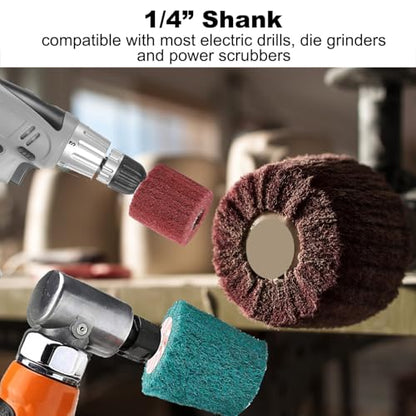 7 PCS Non Woven Abrasive Buffing Polishing Wheels Drill Attachment Set