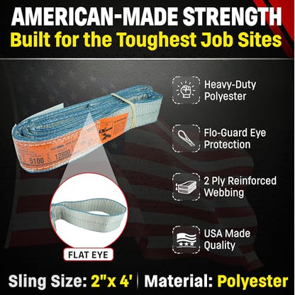 Chenango Supply Eye & Eye 2 Ply Rigging DD Slings - size: 2" x 4'