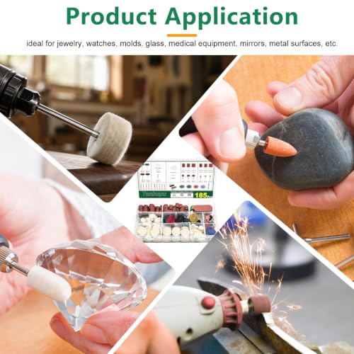 185PCS Dremel Polishing Kit-Buffing & Rotary Tool Accessories Metal - size: 10 Styles-185pcs