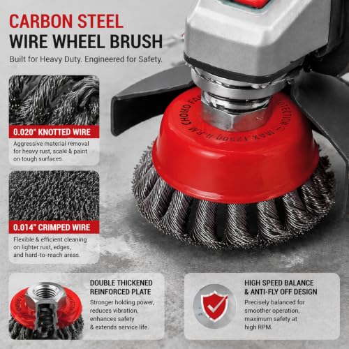 HOMO FABER 12 Pack Wire Wheel Brushes for Angle Grinder, 4-1/2", 5/8"-11