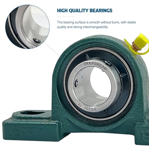 2 Pcs UCP206-19 Pillow Block Mounted Ball Bearing with 1-3/16"(1.1875inch) Self Alignment - size: UCP206-19-2pcs