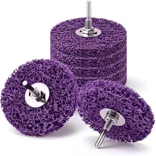 5 Pcs Paint Stripping Disc Drill Attachment 4" x 1/2", Purple - color: Purple