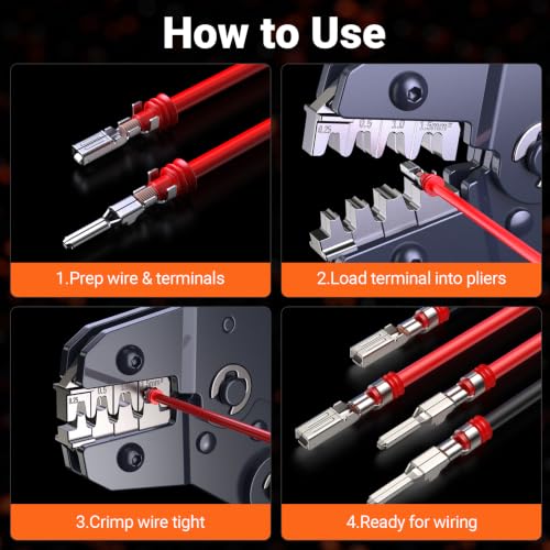 Preciva Automotive Connector Terminal Pin Kit, 1019Pcs with Crimper & Case