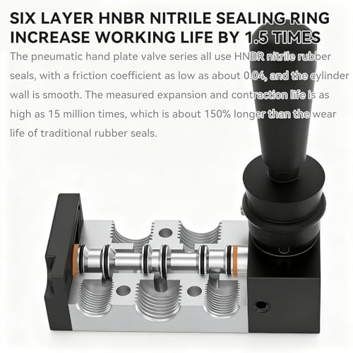 PNEUMATIC 1/4"NPT 5 Way 2 Position Air Hand Lever Operated Valve Pneumatic Solenoid Valve Manual Control Push-Pull 4H210-08 - size: 1/4"NPT